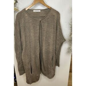 Cathrine Hammel  Loose Knit‎ Artsy Open Front Cardigan 100% Merino Wool